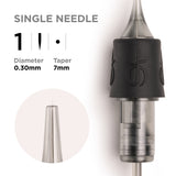 Phi Black Cartridge 0.30 1R, 7mm taper - 10pcs