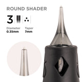 Phi Black Cartridge 0.35 3RS, 7mm taper - 10pcs
