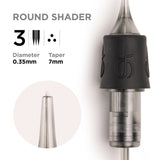 Phi Black Cartridge 0.35 3RS, 7mm taper - 10pcs